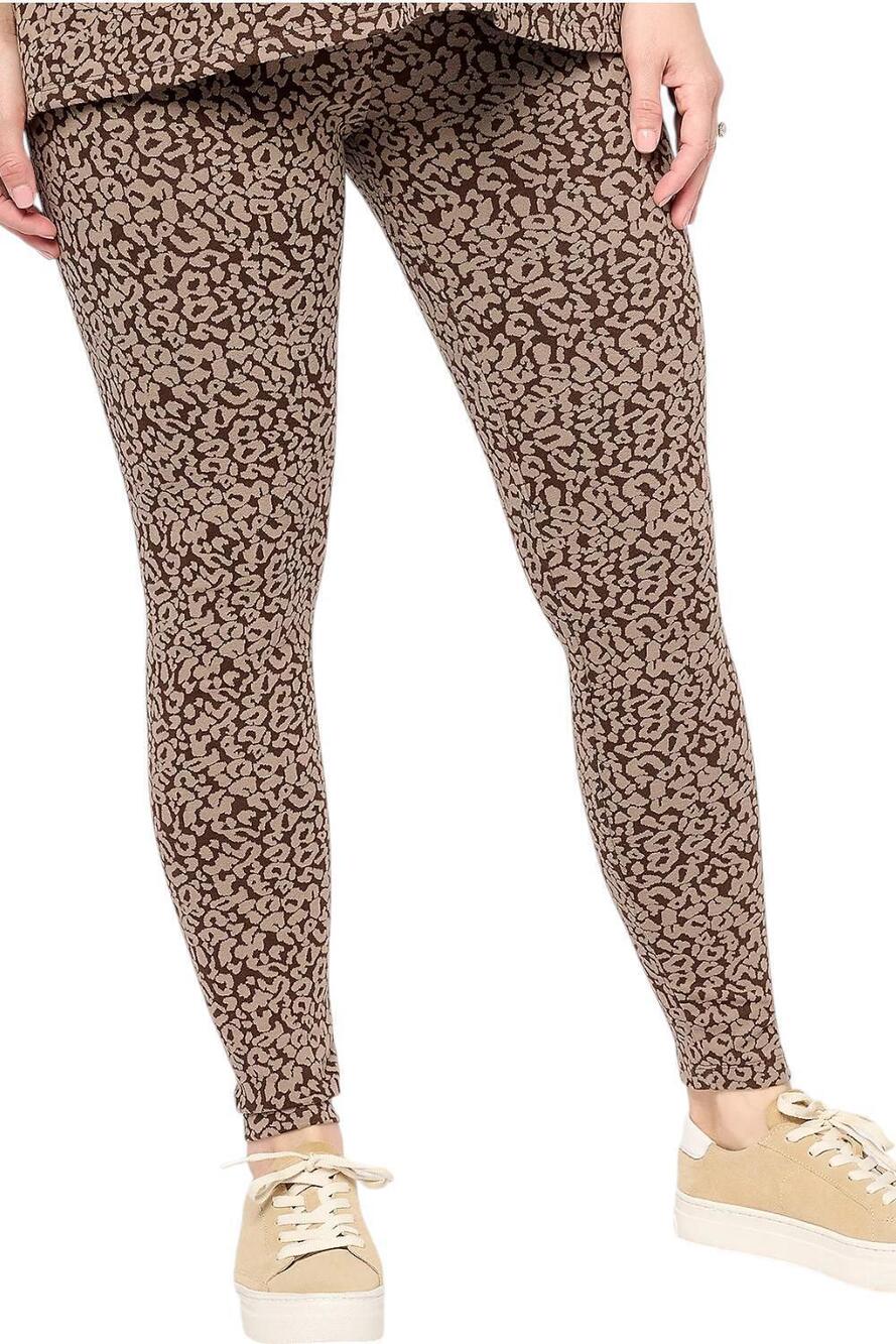 LOGO Lounge by Lori Goldstein Women's Jacquard Leggings Bark Brown - Regular